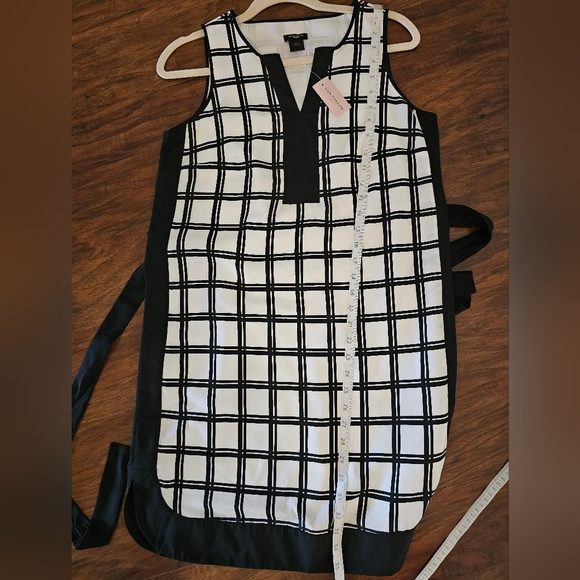 NWT Ann Taylor Monochrome Checkered Mini Dress - Picture 10 of 10